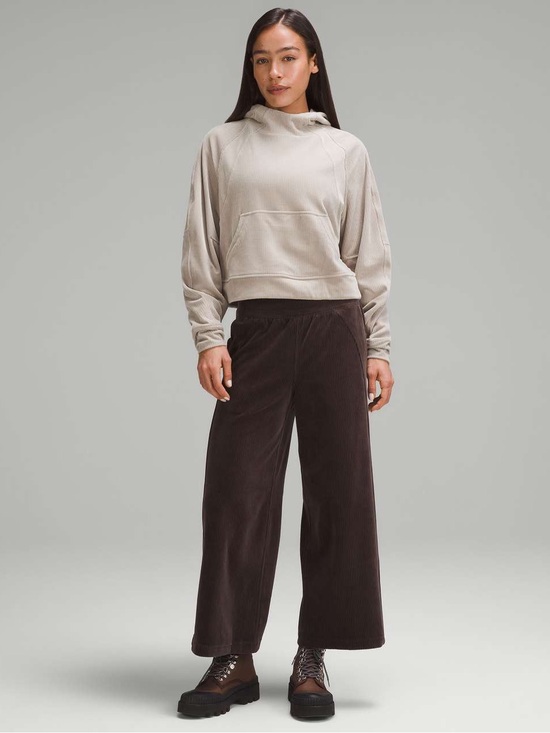 lululemon athletica Pants - Lululemon Scuba Mid-Rise Wide-Leg Crop *Velvet Cord 8 Espresso Brown
